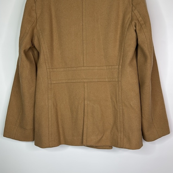 J. Crew Tan Wool Button Pea Jacket Size Small - Picture 6 of 8